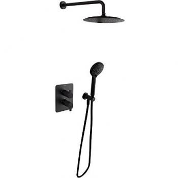RAMON SOLER 948712RP240NM BLAUTHERM Conjunto Termostático Empotrado 2 Vías Color Negro Mate