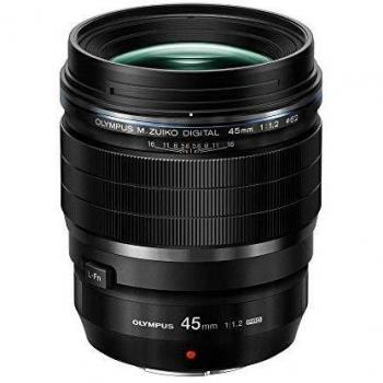 Olympus M.Zuiko - Objetivo Digital ED 45 mm F1.2 Pro, longitud focal fija rápida, apto para todas las cámaras MFT, modelos Olympus OM-D & Pen, Serie G de Panasonic, negro