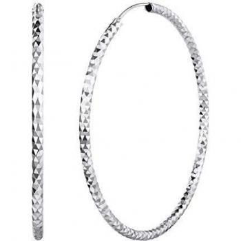 Silvora Plata Pendientes 70MM Aro grandes Pendientes XL para mujeres madre novia Aretes redondos hoop huggie