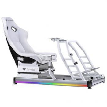 Cockpit Simulador de Carreras Thermaltake GR500 Snow - Blanco, Silla Gaming Realista