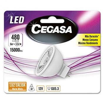 Cegasa Bombillas LED 2700K GU5.3, 5.8 W, Blanco, 45x50x50 cm