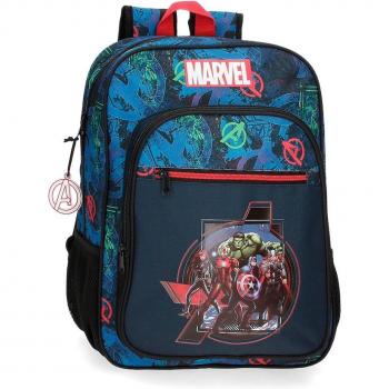 Mochila escolar Marvel on the Warpath adaptable con diseño de superhéroes y bolsillos laterales