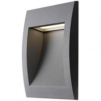 Aplique empotrado de jardín Lykan LED 3W 110LM 4000K IP54 aluminio plata