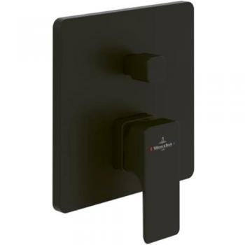 Mezclador mecánico empotrable Villeroy & Boch Subway 3.0 con desviador, negro mate