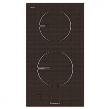 Corberó CCIG2902D Placas Domino Inducción de 2 Fuegos, Dimensiones 29x52x6,2, Potencia 3200W, Control Touch Control, 2 Boosters, Temporizador 99 Minutos, 9 N. Potencia, Bloqueo de Seguridad para niños