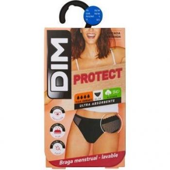 Dim Protect Braga Menstrual Algodón Flujo Abundante Talla L/XL Negra 1 Unidad