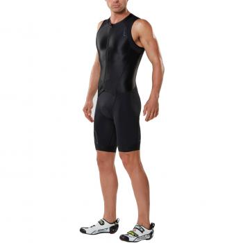 2 x U Hombre Compression Full Zip Trisuit Traje, Hombre, Color Negro, tamaño Medium