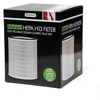 Filtro HEPA H13 MeacoClean CA-HEPA 76x5 WiFi, elimina 99.97% de partículas, incluye pre-filtro y filtro de carbón activado