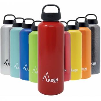 Laken Classic Botella de Agua Cantimplora de Aluminio con Tapón de Rosca y Boca Ancha 1L Rojo Mate