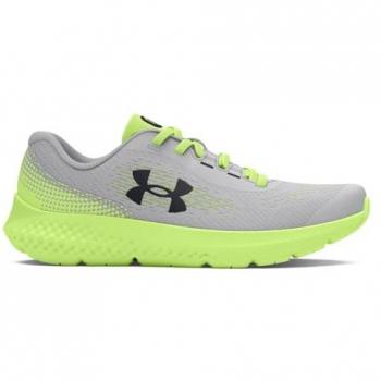 Zapatillas de Running Under Armour Rogue 4 AL Gris Verde Neón Infantil - Talla 33