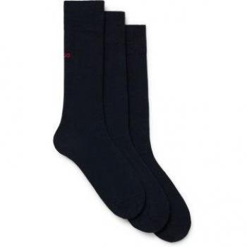 Pack de 3 calcetines HUGO para hombre, marino, algodón, tallas 43-46, estilo homewear
