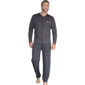 MASSANA - Pijama Invierno Abierto con Botones - Vigore Carbon, XL