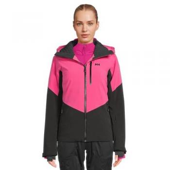 Chaqueta de esquí Helly Hansen Alphelia RECCO con capucha para mujer rosa fucsia negra - L