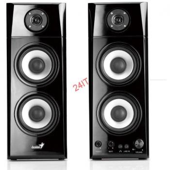 Altavoces Multimedia 2.0 Genius SP-HF1800A, 50W RMS, Color Negro, Diseño de Madera, Regulación de Volumen