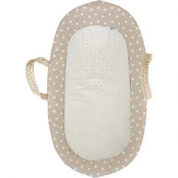 Moisés mimbre con colchón Cloe-b beige
