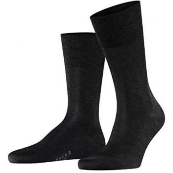 Falke Tiago Men's Long Cotton Socks - Anthracite Melange, Mercerised Fil d'Ecosse
