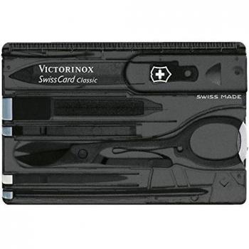 Victorinox Swisscard Classic, color Negro Transparente en Blíster