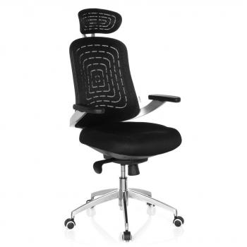 hjh OFFICE Silla de Oficina, Rejilla sintética, Negro