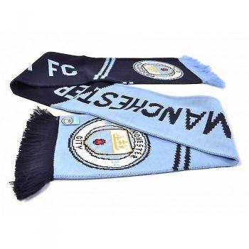 Bufanda oficial de fútbol del Manchester City FC en jacquard Luz azul/azul marino/oro One Size