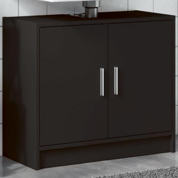Gabinete para lavabo negro de aglomerado 63x29x55 cm