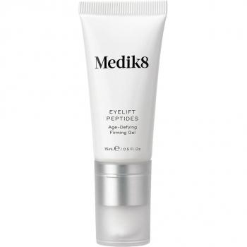 Medik8 Eyelift Peptides Age-Defying Firming Gel 15mL - A firming gel designed to reduce under-eye darkness and puffiness, featuring peptides for age-defying benefits
