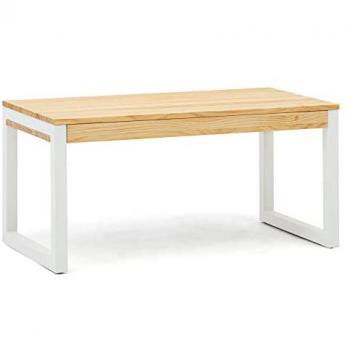 Mesa Elevable iCub 50x100cm Tablero 18mm Eco Blanca Madera Maciza Acabado Natural Estilo Nórdico Industrial