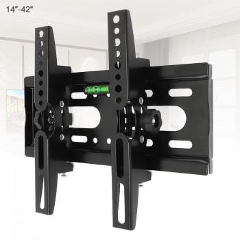 Soporte de pared ajustable universal para TV de 25KG, inclinación de 15 grados y nivel para pantallas LCD/LED de 14 a 42 pulgadas