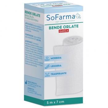 Benda Orlata Sofarmapiù 500x7 cm - Benda Suave y Ligera para Vendajes y Medicaciones