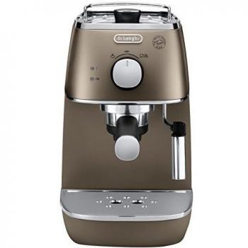 De'Longhi Distinta Cafetera Espresso Manual para café molido y monodosis ESE, 1050 W, 2 Cups, Acero Inoxidable, Bronce