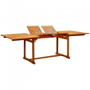 Mesa de comedor al aire libre extensible (160-240)x100x75cm en Acacia maciza