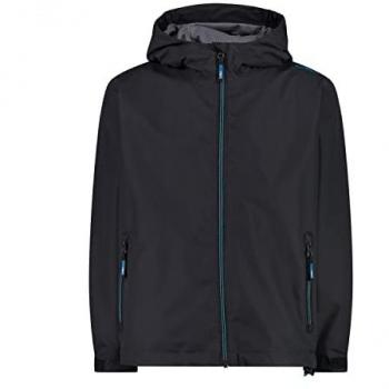 CMP Boys Rain Jacket with Fixed Hood, Anthracite/Reef, Size 4 Years