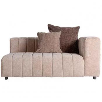 Sofá modular Bautzen de terciopelo en color marrón claro de 156x100x66cm