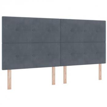Cabecero LED Ajustable Gris 100 cm Terciopelo con Luces de Tira