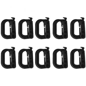 10pcs Mosquetón Hebilla Táctico Bloqueo D-ring para Escalada Senderismo