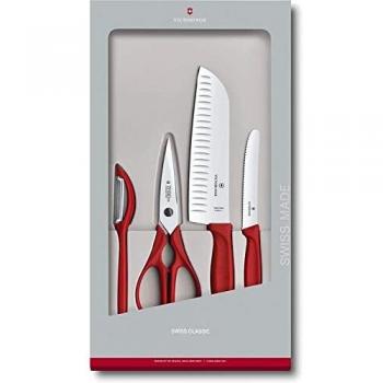 Victorinox Swiss Classic 4-Piece Red Kitchen Knife Set