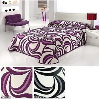 COLCHA REVERSIBLE LIRIOS, Color Malva, Medida 180 · 280x270cm