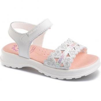 Sandalia Niña Pablosky 417300 - Sandalias de piel blancas para niñas con diseño moderno y casual, garantizando comodidad y durabilidad.