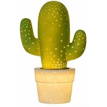 Lámpara de mesa decorativa en forma de cactus verde Lucide