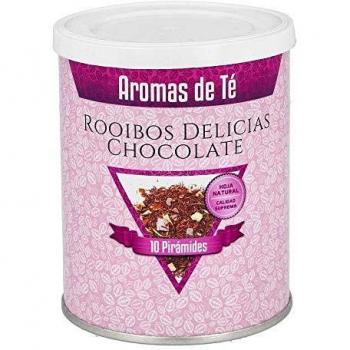 Aromas de Té - Infusión Rooibos Delicias de Chocolate/Rooibos Anti-Oxidante de Alta Calidad, Té Rooibos Chocolate 100% Natural en Bolsitas, 10 Pirámides