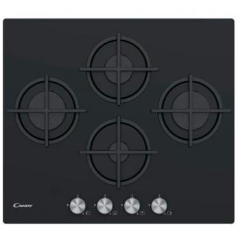 Candy CSG6DPB Placa de Gas 4 Quemadores 60cm Cristal Negro