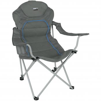 Silla de Camping Plegable Alicante - Alta Calidad, Gris y Azul, Dimensiones 62x60x48/105 cm
