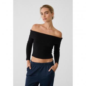 Stradivarius Off-the-shoulder knit top Black S