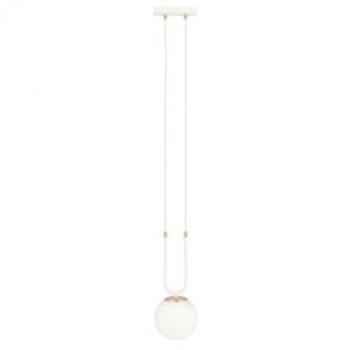 Lámpara de Suspensión Glam Blanca - Acero con Recubrimiento de Polvo y Vidrio - 15x115x15 cm