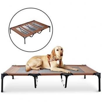 PawHut Cama Mascota para Perros Gatos Camas para Domir Relajar Exterior Terraza Jardín Malla de Ventilación