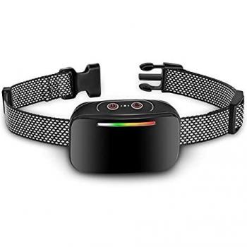 Beoankit Collar Antiladridos para Perros con Control Inteligente de los Ladridos, Sonido y Vibración Efectiva con 4 Niveles de Sensibilidad Ajustable con Indicador LED, Recargable y Resistente al Agua