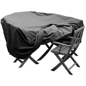 Funda protectora para muebles de jardín ovalada, alta calidad, poliéster, L 224 x A 150 x a 78 cm, color antracita