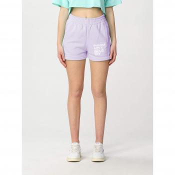 Purple Cotton Short - Pharmacy Industry, Short Shorts, female, Purple, Size: L, Cotton Shorts with Brand Logo