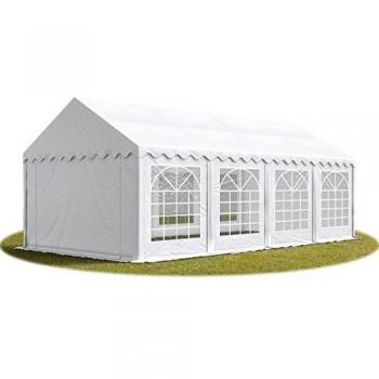Carpa para fiestas Toolport 4x8 m ignífuga de pabellón de jardín lona PVC 700 N impermeable blanca