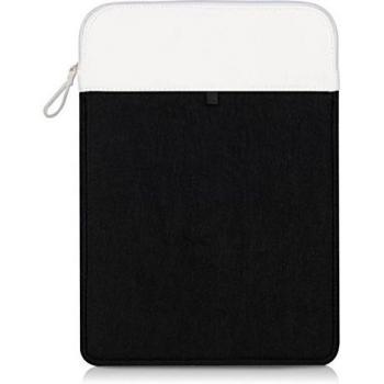 kwmobile Bolsa Sleeve para portátil de fieltro funda para 12,5 13 13,3 Laptop / Ultrabook - Bolso para notebook funda protectora portátil carcasa en negro blanco Dimensiones interiores: approx. 36 x 26 cm