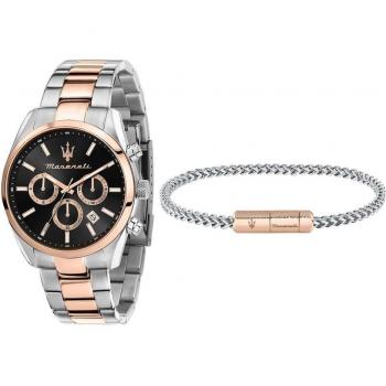 Maserati - Reloj de hombre Multifunción, De Cuarzo con correa plateada